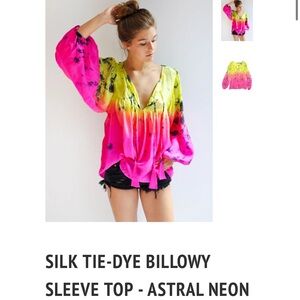 NWOT Anna Kosturova silk tie dye top